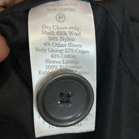 Everlane The Italian ReWool Cocoon Coat Heathered Black Women 12 NWT Button - Picture 11 of 11